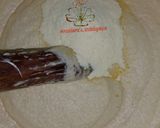 A picture of step 5 of #bakecake multicolored marble birthday cake.