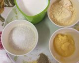 A picture of step 1 of Besan halwa (gram flour).