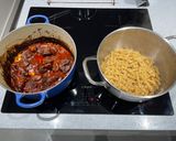 A picture of step 6 of Braised lamb with pasta.