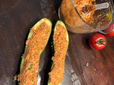 Calabacín relleno en papillote