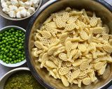 A picture of step 5 of Rackets & Balls Pesto Pasta Salad.