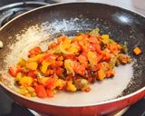 A picture of step 4 of Tri-Color Bell Pepper Cabbage Jhol Momos.