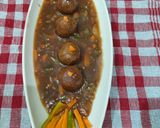 A picture of step 4 of Raw banana kofte in chinese gravy.