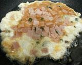 A picture of step 3 of Thai Style Omelet with Chicken Ham and Fresh Chili Peppers.