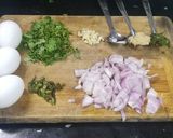 A picture of step 1 of Green Omelette.