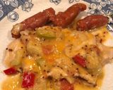 Foto del paso 4 de la receta Pechuga de pollo con salchichas y mostaza