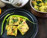 A picture of step 6 of Multipulses Methi Dhokla.