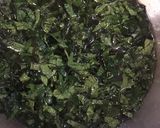 A picture of step 1 of Easy Efo Riro with poundo yam.