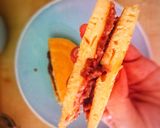 Hình bước làm 4 của món BÁNH RÁN ĐOREAMON(kẹp nhân đậu đỏ)