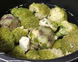 Foto del paso 1 de la receta Huevos al horno con brócoli, alcachofas y bacon