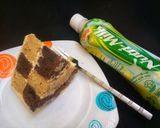 A picture of step 15 of Vanilla chocolate checker board cake.