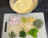 A picture of step 1 of Maize Flour & Veggie Dhokala (Rajasthan Special).
