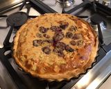 Une image de l'étape 13 de Tarte pêches de vigne et rhubarbe (pâte brisée à la pêche).