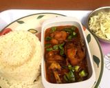 A picture of step 6 of Orange rice, Chicken Stew and Creamy Cabbage Salad.