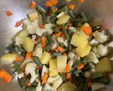 A picture of step 1 of Veg loaded paratha.