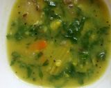A picture of step 4 of Moong palak santula.