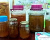 Hình bước làm 1 của món Trà kombucha mix siro dâu tằm