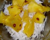 A picture of step 1 of Pineapple coconut drink.