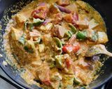 A picture of step 5 of Kadai Paneer.