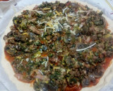 Foto del paso 1 de la receta: Pizza con cerveza, carne picada de venado, espinacas, champiñones y beicon 