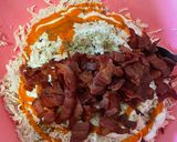 A picture of step 2 of Chicken Bacon ranch sliders.