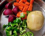 A picture of step 1 of Beetroot pav bhaji.