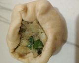 A picture of step 2 of Khasta kachori chole chaat.