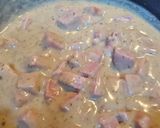 A picture of step 4 of Alfredo with Ham.