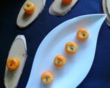 A picture of step 11 of Khoya kesar peda.