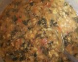 A picture of step 5 of Cholai bhaji dal.