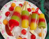 A picture of step 10 of Fresh Fruit Ice Candy / Popsicles (Frozen layered Icecream).