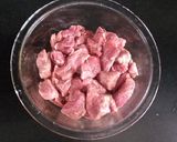 A picture of step 1 of ERACHI VARATTIYATHU...Masala lamb.