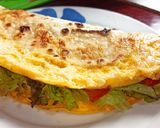 Omlett tortillában, friss zöldségekkel recept fázis 4 fotója