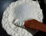 A picture of step 2 of Badam paneer sandesh.
