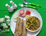 A picture of step 8 of Sprout aaloo ki sabji with ghee ke parathe.
