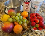 A picture of step 1 of Fruits Yogurt Cake - Bánh Noel.