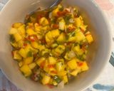 A picture of step 7 of Grilled Mango Sweet Pepper Shrimp.