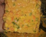 A picture of step 2 of Besan veggie toast.