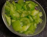 A picture of step 1 of Bhendi Capsicum Subji.