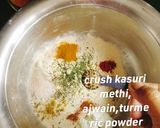 A picture of step 1 of Methi Masala Puri 😋.