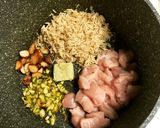 A picture of step 1 of Brown Rice & Chicken Congee.