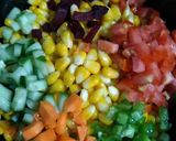 A picture of step 1 of Corn Bhel.
