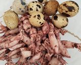 Foto langkah ke 2 dari resep Baby Cumi dan Telur Puyuh Rica Kemangi.