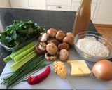 A picture of step 1 of Mushroom Risotto.