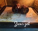 A picture of step 5 of Karniyarik or Turkish stuffed Eggplants with ground Beef.