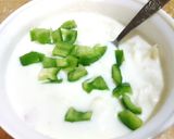 A picture of step 1 of Vegetable Spiced Yogurt Sauce😍.