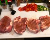 A picture of step 4 of Paprika Pork Chops w/ Peach Mint Purée & Creamy Coconut Curry Lentils.