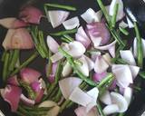 Sausage Onion French beans stir fry recipe step 2 photo