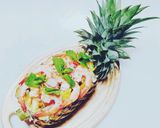 Hình bước làm 2 của món Gỏi tôm trái thơm
