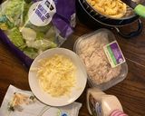 A picture of step 3 of Caesar Salad Pasta.